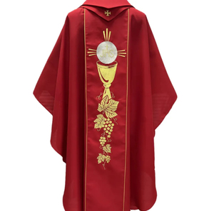 Casulla de Sacerdote de Longitud Media, Bordada con Bloques de Color, Camisa de Manga Larga con Encaje, Otro Accesorio de Vestimenta - Product Image 2