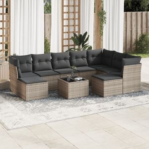 Ensemble de canapés de jardin gris avec coussins, résistant aux UV, en rotin PE, mobilier d'extérieur au design contemporain, imperméable, pour usage extérieur - Product Image 1