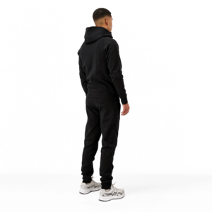 Conjunto Deportivo para Hombre con Capucha, Sudadera con Cierre Completo y Pantalones, Color Sólido, Estilo Casual para Otoño, Corte Regular, Bolsillos Laterales - Product Image 2