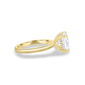 แหวนเพชรทรงคุชชั่น 2.01 กะรัต สำหรับงานปาร์ตี้ แหวนทองคำขาว 14K ประดับเพชรเพาะเลี้ยง ดีไซน์ซ้อนกันได้ ของขวัญสุดหรูสำหรับแฟนสาว - Product Image 4
