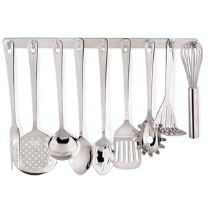 Ensemble professionnel de spatules et cuillères à pâtes modernes en acier inoxydable 304 de grande taille, manche long, plaqué argent, compatible lave-vaisselle - Product Image 3