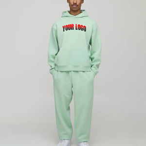 2026 New Style Men <b>Tracksuit</b> 100% Cotton Fleece Hoodie Set Custom Logo Breathable Running Casual Street wear - Product Image 6