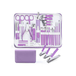 Ensemble de manucure de luxe en acier inoxydable de qualité supérieure, portable, avec étui magnétique 9 pièces, couleurs personnalisées, pour homme ou femme - Product Image 1