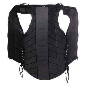 Unisex Black Polyester Riding Safety Vest Sleeveless Zipper Closure Breathable Woven Solid Pattern Horse Riding Wear - Product Image 5