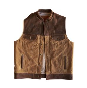 2025 nueva llegada logotipo personalizado transpirable hombres cuero chaleco chaqueta lona Reversible invierno temporada venta al por mayor nuevo diseño - Product Image 2