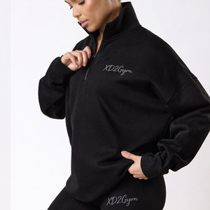 Conjunto Deportivo Negro Premium XD2GYM, Sudadera con Cierre de Cremallera y Leggings Oversize con Bordado, Ropa Deportiva, Ropa Activa, Ropa Deportiva para Gimnasio - Product Image 2