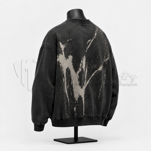 Sudadera de cuello redondo oversize para hombre con efecto tie-dye, corte regular, de algodón French Terry, estilo casual, para otoño, ropa urbana, manga larga - Product Image 5