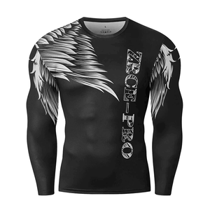 High Quality Long Sleeve Rash Guard for <b>Men</b>-100% Cotton Quick Dry Breathable Crew Neck All Seasons Custom Logo - Product Image 4