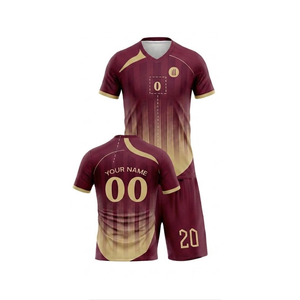 Tenues de football personnalisables haut de gamme pour l'hiver et l'été, ensembles d'uniformes de football avec logos imprimés, shorts OEM pour adultes, kit - Product Image 2