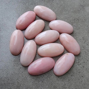 พลอยโอปอลสีชมพูแท้ทรงรีขนาดใหญ่ ขัดเงา ด้านหลังแบน สำหรับทำเครื่องประดับ มีทุกขนาด - Product Image 2