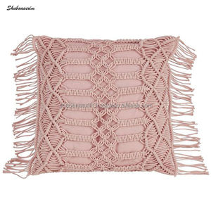 Funda de cojín de ganchillo de macramé hecha a mano, las últimas Fundas de cojín bohemio, funda de almohada personalizada, cojín de macramé de algodón - Product Image 4