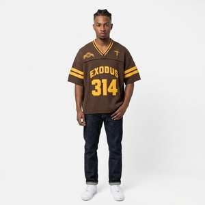 Custom <b>Men's</b> 100% Cotton Knitted Oversized <b>Shirt</b> Embroidered Front Logo Breathable Anti Pilling Short Sleeve Jersey Manufacturer - Product Image 1
