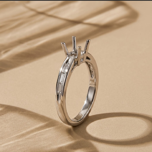 โรงงานโดยตรงแฟชั่นเครื่องประดับ 18 พันทองคําขาวทอง vvs เพชรรอบ Mount 0.50cts ศูนย์กึ่ง Mount แหวนหมั้นสําหรับสตรี - Product Image 3