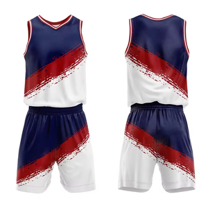 Ensembles d'uniformes de basketball pour hommes, été, confortables, respirants, tissu 100% polyester, taille personnalisée, impression personnalisée professionnelle - Product Image 1