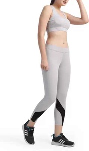 Ensemble de yoga 2 pièces pour femme, en jersey simple de coton, coupe ajustée, couleur unie, avec logo personnalisé, pour la gym et l'entraînement - Product Image 3