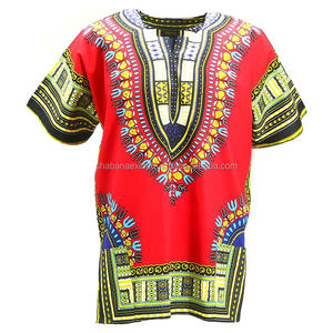Ropa Africana Dashiki colorida para hombres, camisas casuales Dashiki estampadas de poliéster lavables a precio barato - Product Image 3
