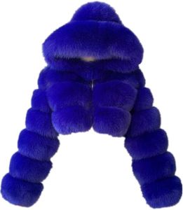 Manteau à capuche en fausse fourrure pour femme, chaud et doux, veste d'extérieur tendance pour l'hiver, vente en gros - Product Image 6