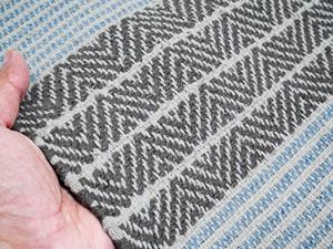 Handwoven Cotton Indigo Modern Non-Slip Rug Geometric Stripes Wholesale for Living Room Bedroom Home Decor - Product Image 6