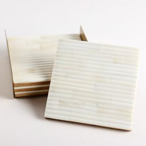 Modern Artisan Bone Inlay <b>Coaster</b> <b>Set</b> For Dining Table Bars Home Premium White Table Drink <b>Coaster</b> Eco Friendly Gift Collection - Product Image 4