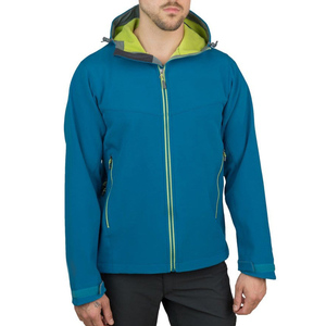 Veste polaire à capuche pour homme, coupe-vent, avec blocs de couleur et fermeture éclair, pour l'hiver, décontractée, pour l'extérieur, Teal Black Orange - Product Image 4