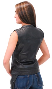 Chaleco de Cuero de Gamuza Marrón para Mujer, Diseño Occidental Vintage, Precio de Fábrica, Proveedor Mayorista - Product Image 4