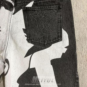 Shorts vaqueros de mezclilla lavados para hombre, de alta calidad, personalizados, con apliques bordados e impresos. - Product Image 6