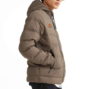Chaqueta acolchada personalizada, chaqueta acolchada con relleno de plumón, chaqueta acolchada con cuello alto y capucha para invierno, servicio OEM. - Product Image 2