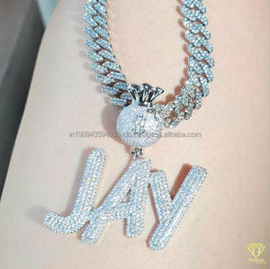 Colgante de Diamante Cultivado en Laboratorio 999, Piedra Brillante con Incrustaciones, Diseño de Corona y Bolsa de Dinero, Joyería Premium - Product Image 4