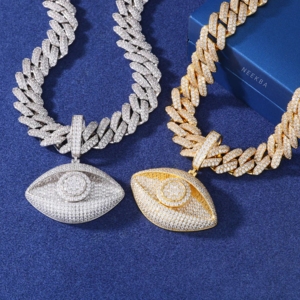 จี้ตาป้องกันภัย - จี้เงินแท้ 925 ประดับมอสซาไนต์ทำมือ ดีไซน์ดวงตาอันศักดิ์สิทธิ์ - Product Image 6