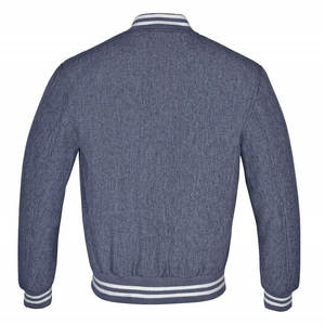 Chaqueta de Lana de Manga Larga Estilo Béisbol para Hombre, Chaqueta Varsity Lisa de Alta Calidad con Logotipo de tu Marca - Product Image 3