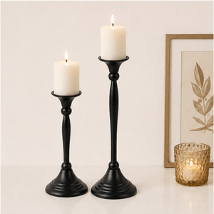 Modern Style Matte <b>Black</b> Taper Candle Holder Set Elegant Metal <b>Candlestick</b> Stand for Wedding Table Centerpiece & Home Decor - Product Image 4
