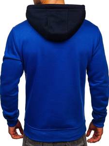 Sweat-shirt à capuche color block pour femme, pull à manches longues avec poche kangourou, haut décontracté d'automne - Product Image 4