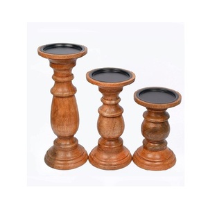 Support de bougie en bois rustique fait main, décoration naturelle pour la maison, centre de table pour salle à manger, salon, chambre et mariage - Product Image 5