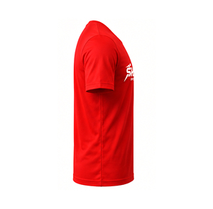 Camisetas Rojas Casuales de Cuello Redondo y Manga Corta, Tallas Grandes, Tejido Transpirable de Poliéster/Algodón, Personalizadas por Shahas International - Product Image 4
