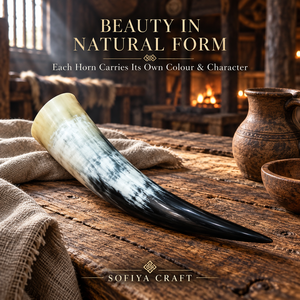 SOFIYA CRAFT Corne à boire en corne de buffle naturelle, toucher réel, polie, faite à la main, style viking, tasse à thé, cadeau de mariage - Product Image 2