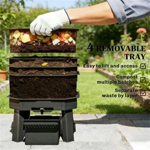 Bac de compostage pour vers de terre orange, machine à compost aérateur de qualité supérieure - Product Image 3