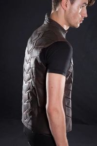 Chaleco de Cuero Marrón para Motociclistas AMPHIBIAN, para Hombre, con Espacio Oculto para Armas - Product Image 3