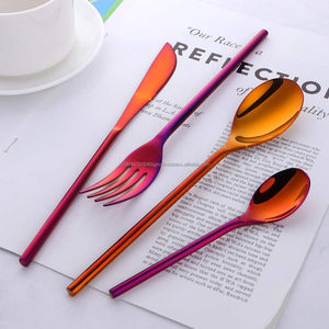 Chic Durable Multicolore En Acier Inoxydable Couteau Fourchette Cuillère Couverts Ensemble pour Fête Maison Restaurant Hôtel - Product Image 3