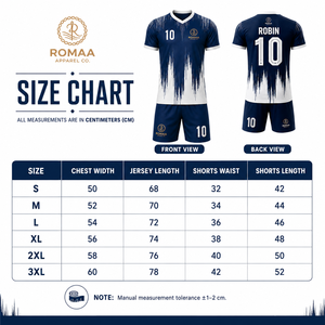 Ensemble Maillot et Short de Football Personnalisé Bleu Marine, Blanc et Or, Col en V, Uniforme d'Équipe de Football Sublimé, OEM, Anti-Transpiration, Extensible dans les Quatre Sens - Product Image 6