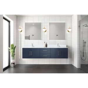 Blu navy 80 pollici. L X 22 Pollici Mobile bagno doppio con piano in marmo colato da 30 pollici Set di Specchi LED e Rubinetti per Mobili da Bagno - Product Image 3