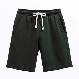 Shorts de sport décontractés pour hommes, taille mi-haute, 100 % coton épais, séchage rapide, respirants, taille élastique, style urbain, vente en gros - Product Image 2