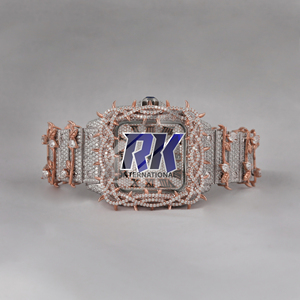 Reloj de Cuarzo Rectangular de Acero Inoxidable de Lujo con Cristales de Moissanita, Esfera de Cristal, Unisex, Correa de 20 mm, Resistente al Agua 3BAR, Cierre Plegable - Product Image 1