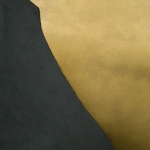 Premium Metallic Gold Chrome Tanned Cow Leather Hide With Pebble Grain Finish For Luxury Purses <b>Wallets</b> And Custom Shoes Design - Product Image 4
