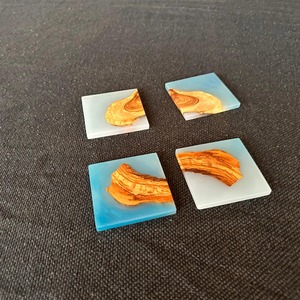Handmade Modern Square <b>Epoxy</b> <b>Resin</b> and Blue Coasters with Holder 10 CM Diameter REHMAN CRAFT - Product Image 5