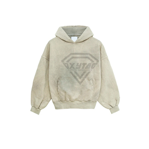 Custom Vintage Wash Fleece Hoodie Blank Oversized Boxy Fit Hoody Heavyweight Cotton Streetwear <b>Pullover</b> <b>Men</b> Clothing Manufacture - Product Image 5