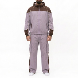 Chándal Reversible con Capucha para Hombre, Ecológico, con Bloques de Color, Cremallera Completa, Bolsillos Laterales, Corte Regular, Ropa Casual de Invierno, 100% - Product Image 5