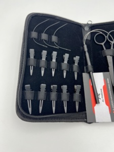 AL-FARDAN INSTRUMENTS Kit d'outils pour extensions de cheveux noir mat, le plus vendu, logo personnalisé accepté, pinces, ciseaux, boucles - Product Image 4