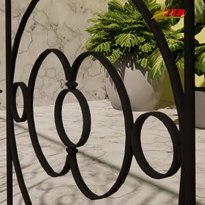 Rampe de balcon artistique en fer forgé pour espace extérieur avec détails forgés à la main et style de design décoratif personnalisé - Product Image 5