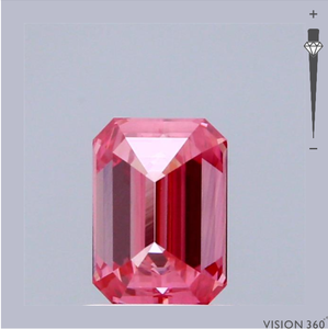 Diamante Cultivado en Laboratorio con Corte Esmeralda, Color Rosa Intenso, 1 Quilate, Certificado por IGI |   Diamantes sueltos de laboratorio CVD |   Piedra para la Creación de Joyería Personalizada - Product Image 3
