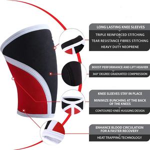 OEM vente en gros, genouillères de musculation antidérapantes 5mm 7mm, genouillères de musculation en néoprène pour l'entraînement de gymnastique, genouillères élastiques d'haltérophilie - Product Image 5